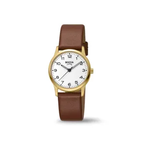 3287-03 - Womens Titanium with Brown Strap Dress Watch