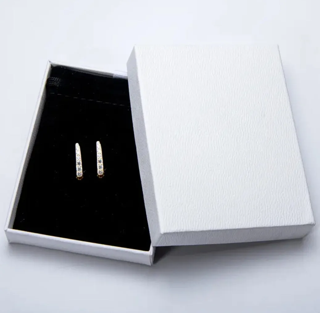 925 Silver 2MM 0.21CT Moissanite diamond hoop clip Earrings