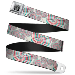 BD Wings Logo CLOSE-UP Full Color Black Silver Seatbelt Belt - Lollipops Webbing