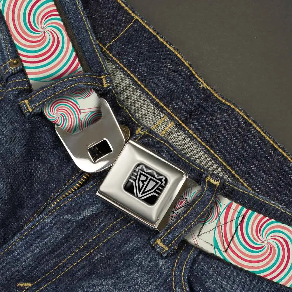 BD Wings Logo CLOSE-UP Full Color Black Silver Seatbelt Belt - Lollipops Webbing