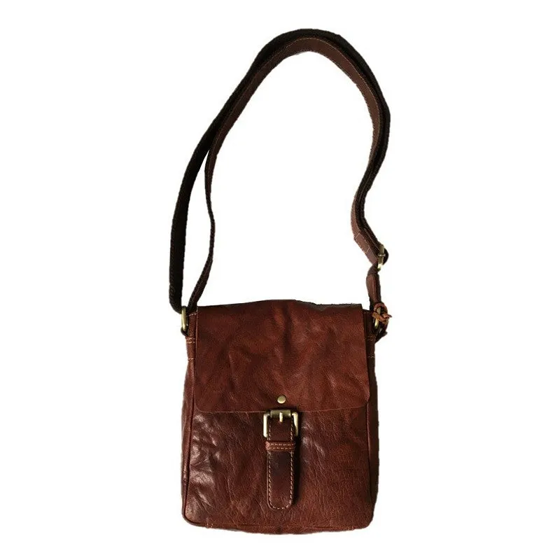Bronco Cognac Flap Over Body Bag