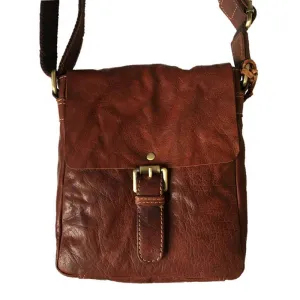 Bronco Cognac Flap Over Body Bag