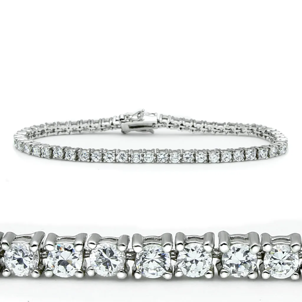 CJ46905 Wholesale Women's Brass Rhodium AAA Grade CZ Clear Bracelet