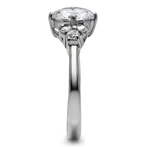 CJ7752OS Wholesale Stainless Steel Round Cubic Zirconia Engagement Ring