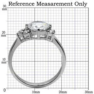 CJ7752OS Wholesale Stainless Steel Round Cubic Zirconia Engagement Ring