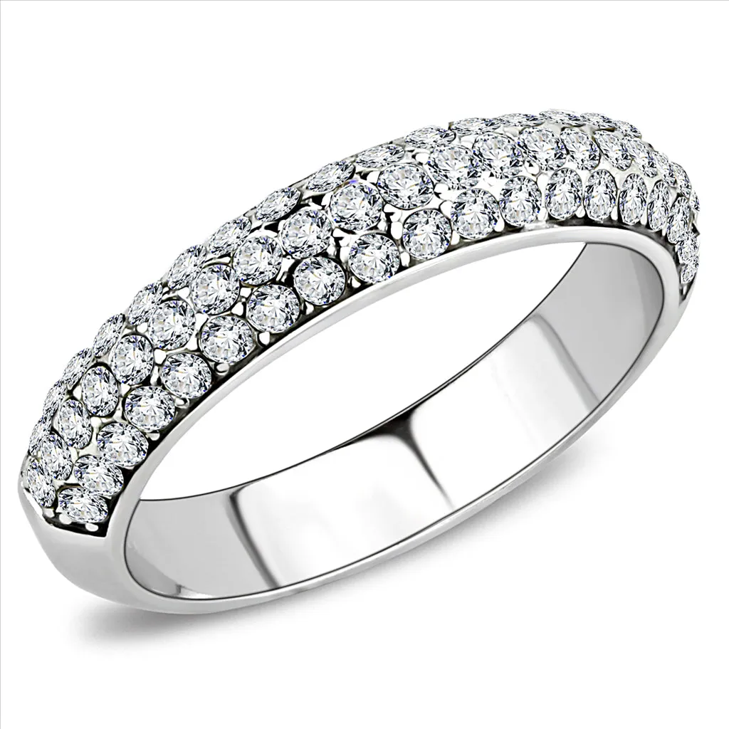 CJE3437 Wholesale Women's Stainless Steel Clear Top Grade Crystal Fashion Ring