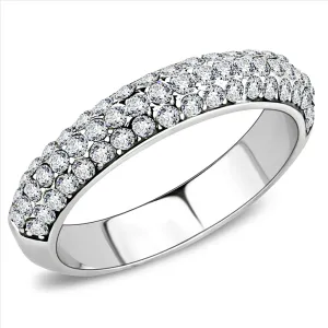 CJE3437 Wholesale Women's Stainless Steel Clear Top Grade Crystal Fashion Ring