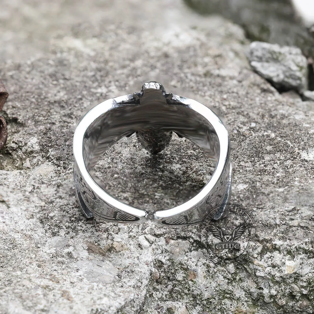 Death Head Moth Stainless Steel Skull Ring