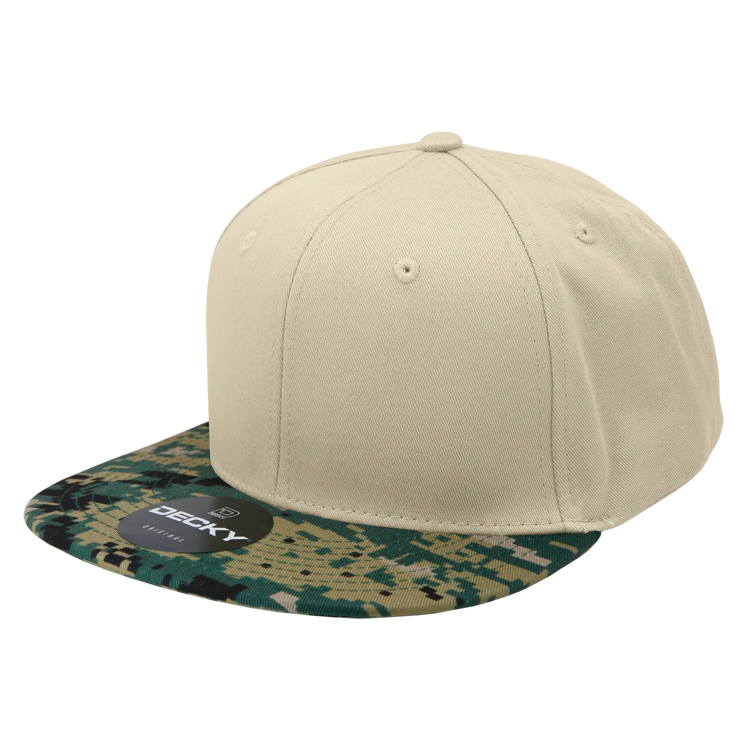 Decky 1047 Digital Camo Snapback Hat, 6 Panel Camouflage Flat Bill Cap - CASE Pricing