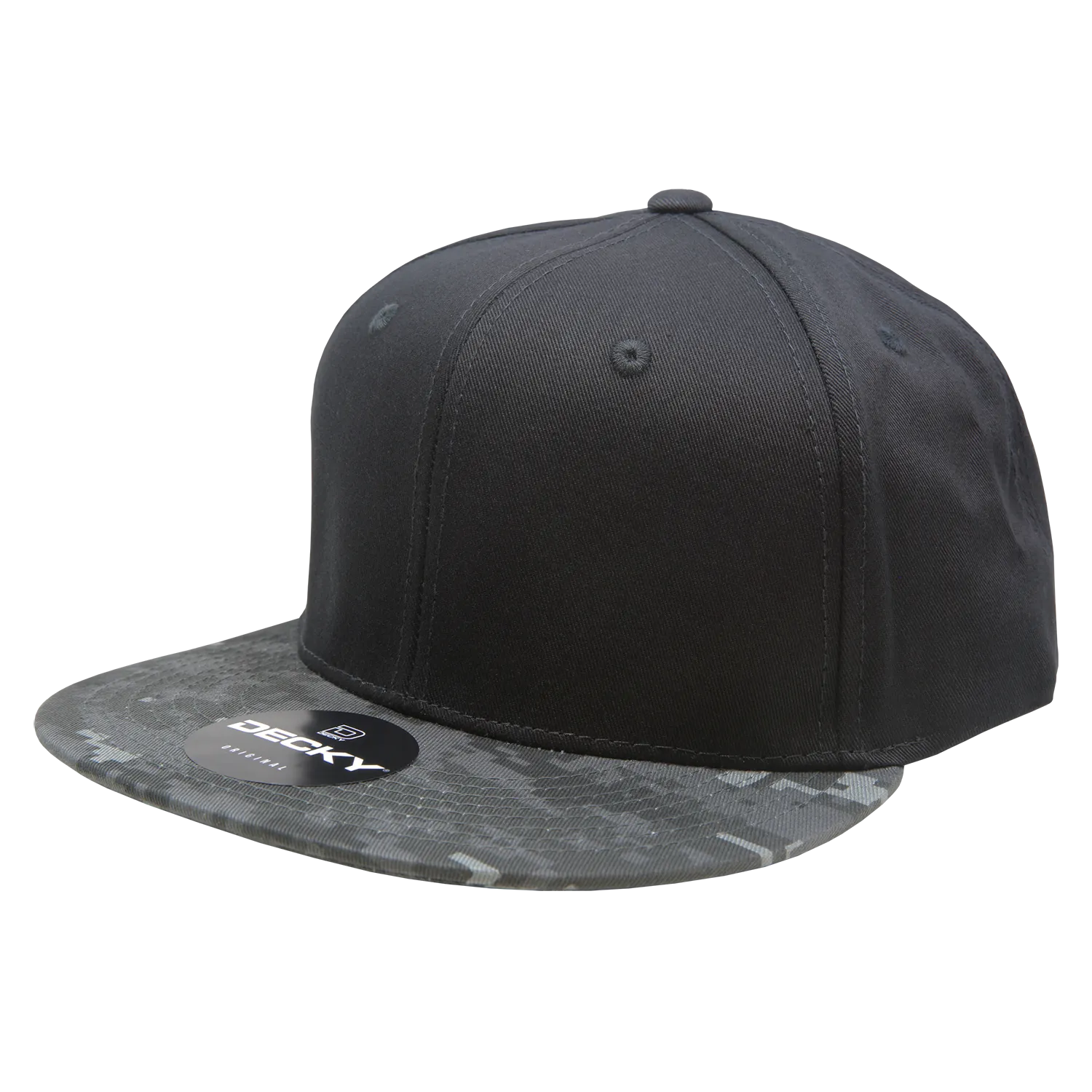 Decky 1047 Digital Camo Snapback Hat, 6 Panel Camouflage Flat Bill Cap - CASE Pricing