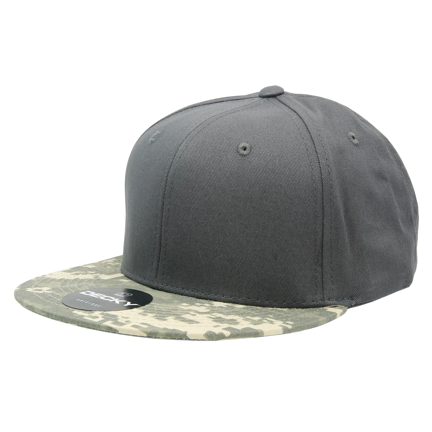 Decky 1047 Digital Camo Snapback Hat, 6 Panel Camouflage Flat Bill Cap - CASE Pricing