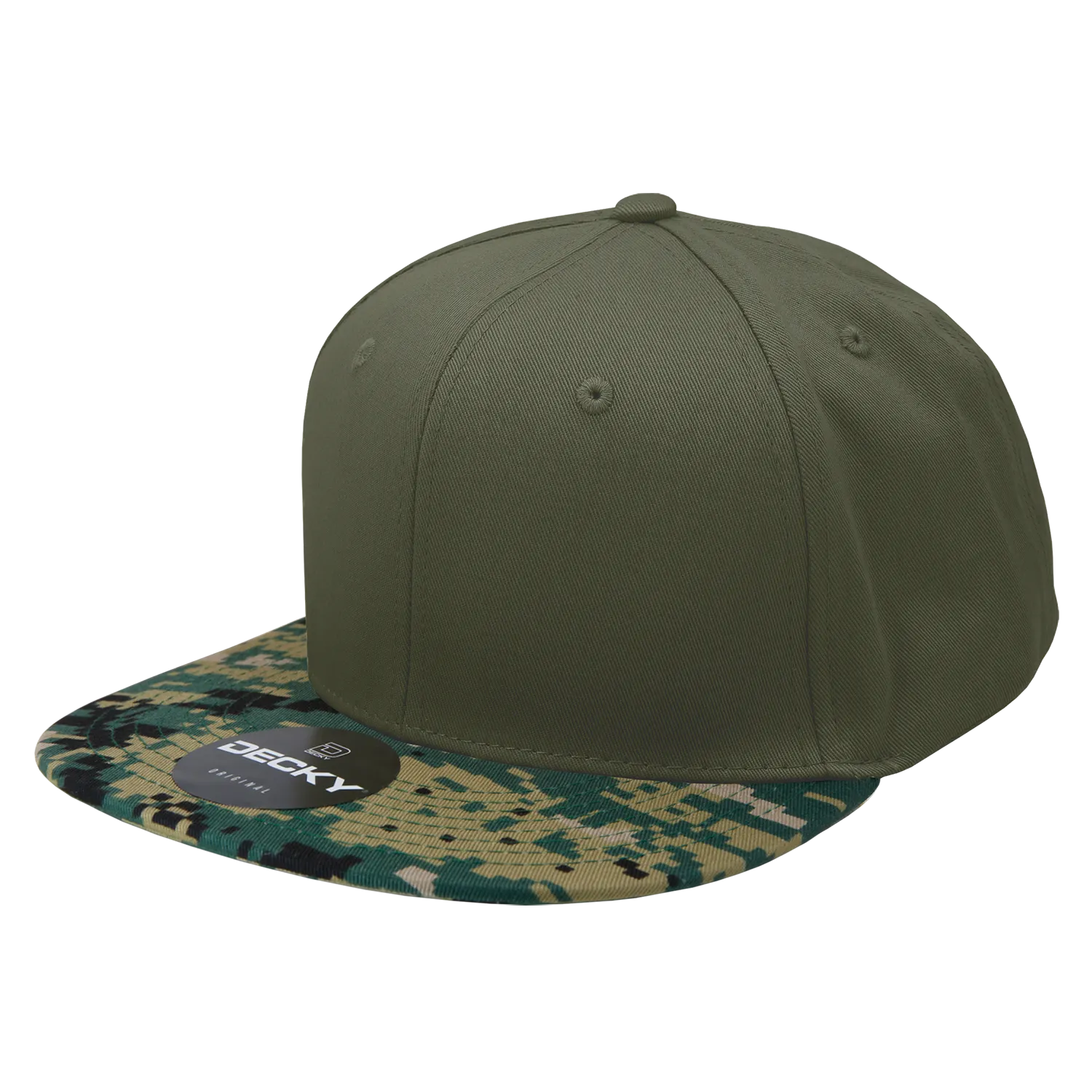 Decky 1047 Digital Camo Snapback Hat, 6 Panel Camouflage Flat Bill Cap - CASE Pricing
