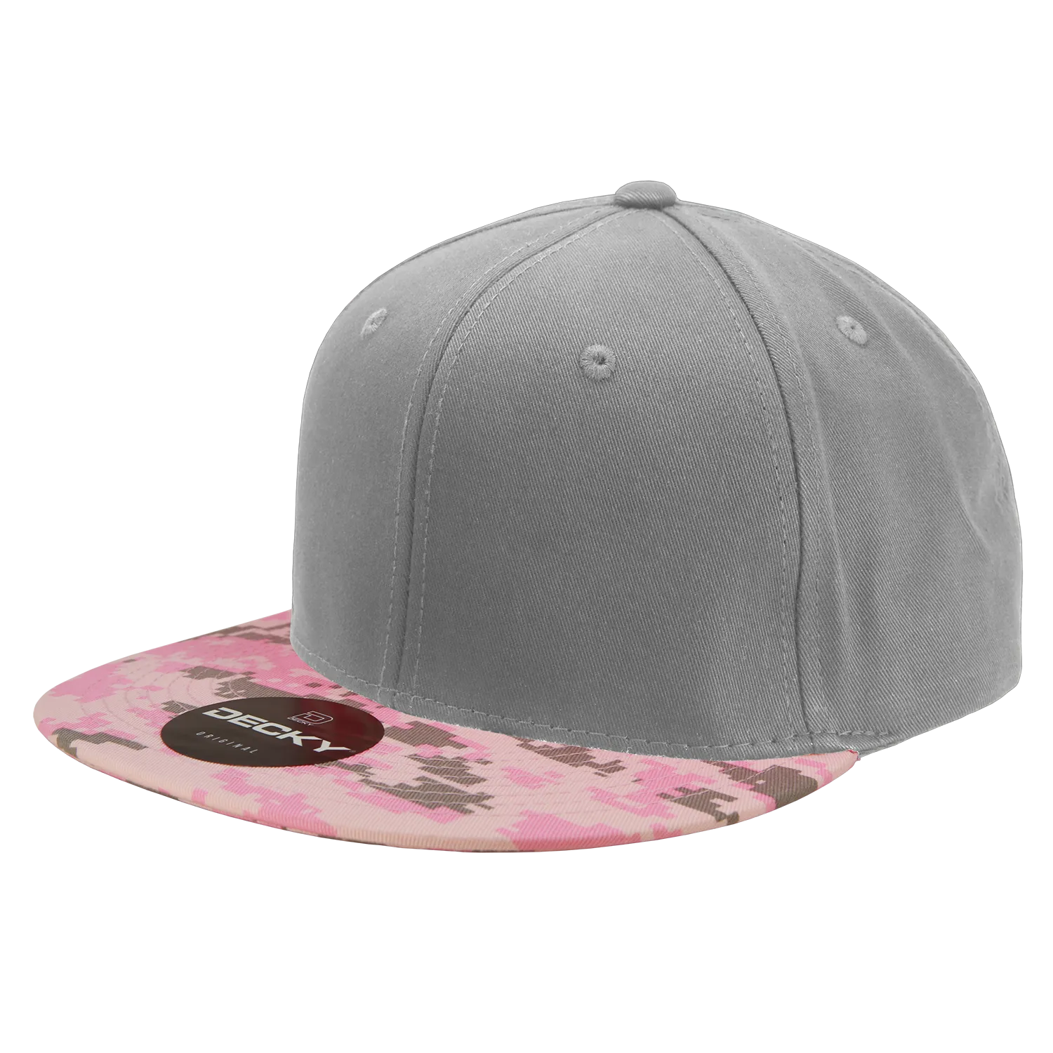 Decky 1047 Digital Camo Snapback Hat, 6 Panel Camouflage Flat Bill Cap - CASE Pricing