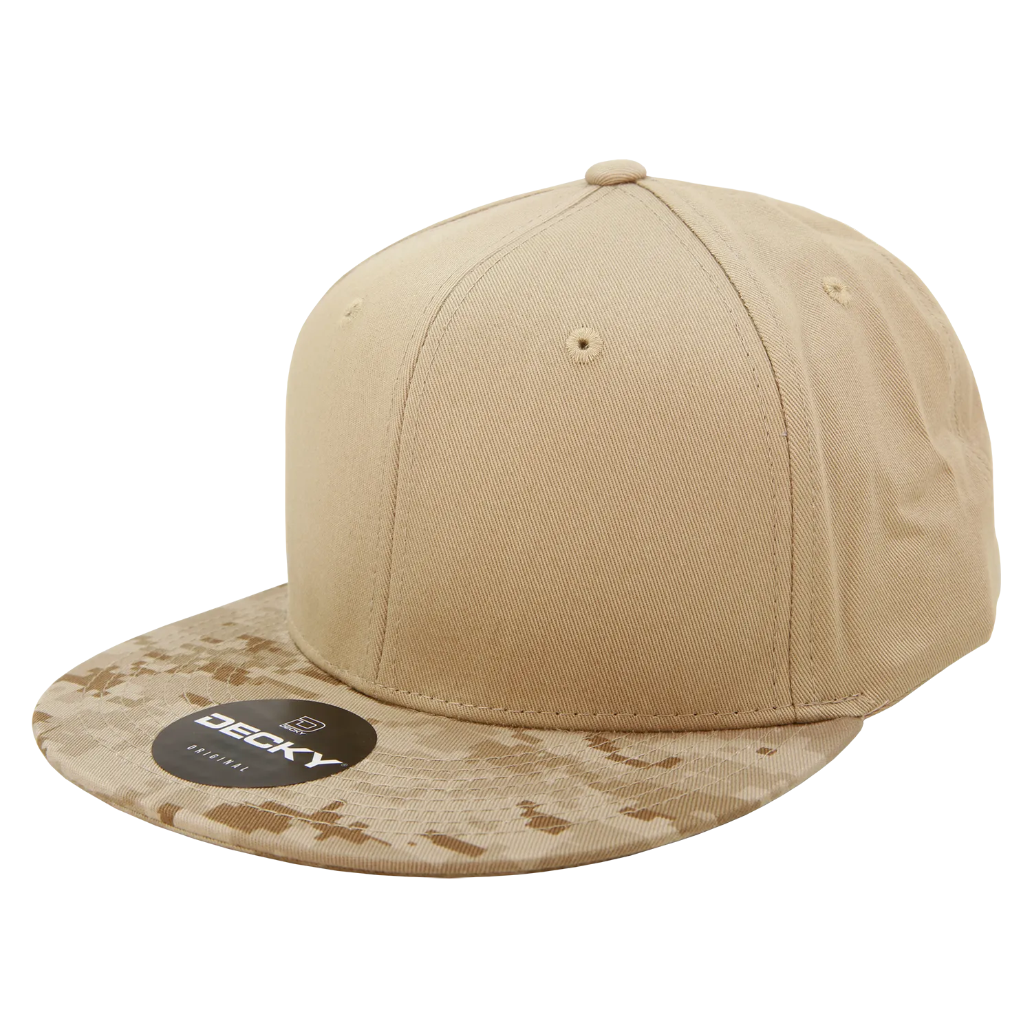 Decky 1047 Digital Camo Snapback Hat, 6 Panel Camouflage Flat Bill Cap - CASE Pricing
