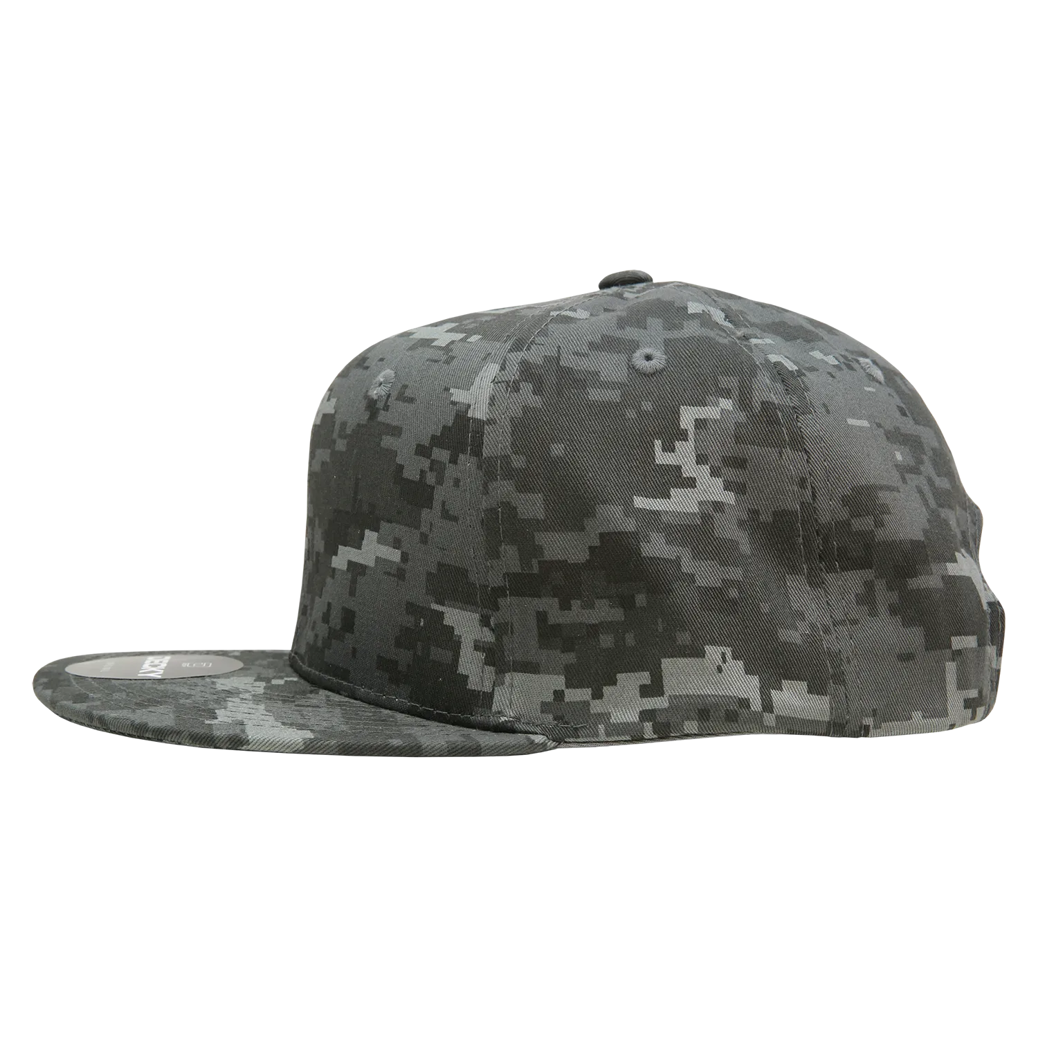 Decky 1047 Digital Camo Snapback Hat, 6 Panel Camouflage Flat Bill Cap - CASE Pricing
