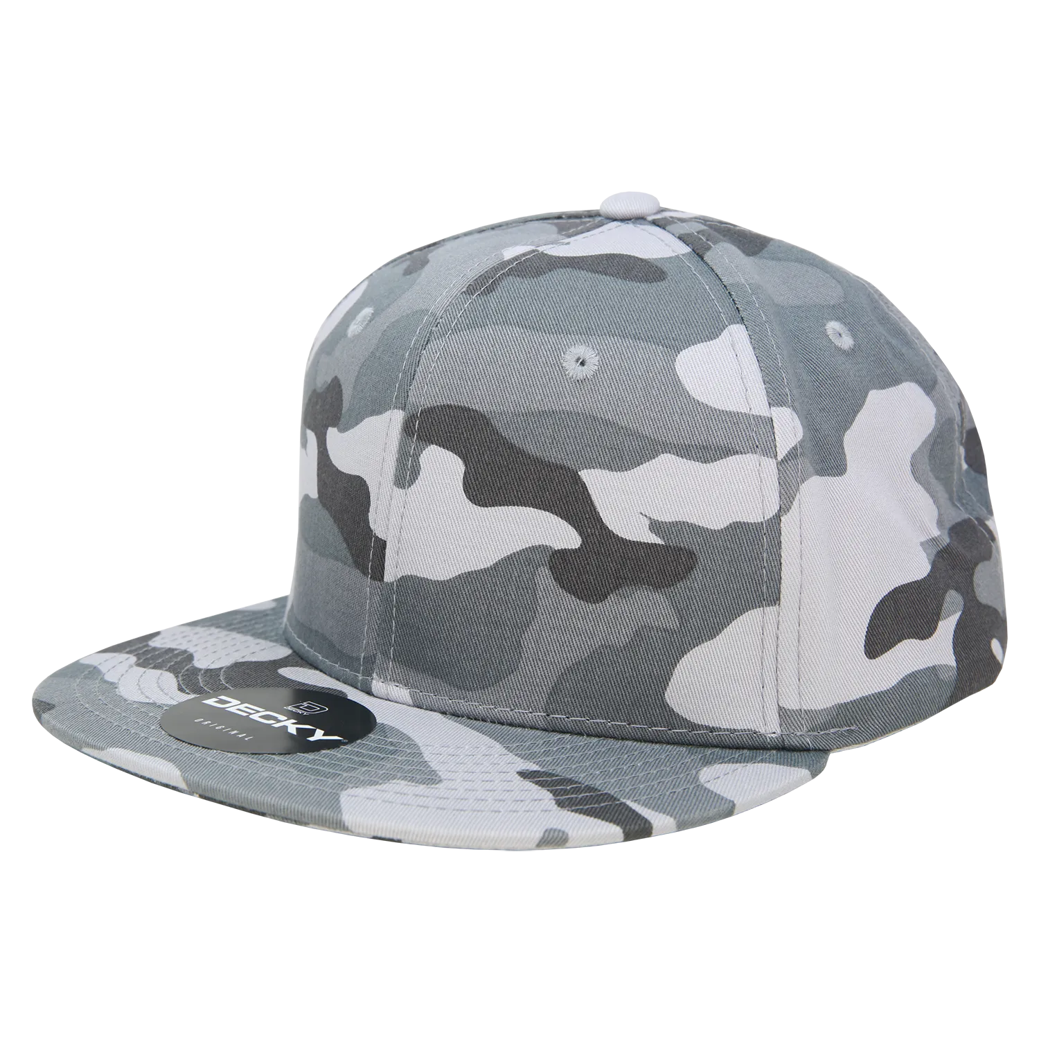 Decky 1047 Digital Camo Snapback Hat, 6 Panel Camouflage Flat Bill Cap - CASE Pricing