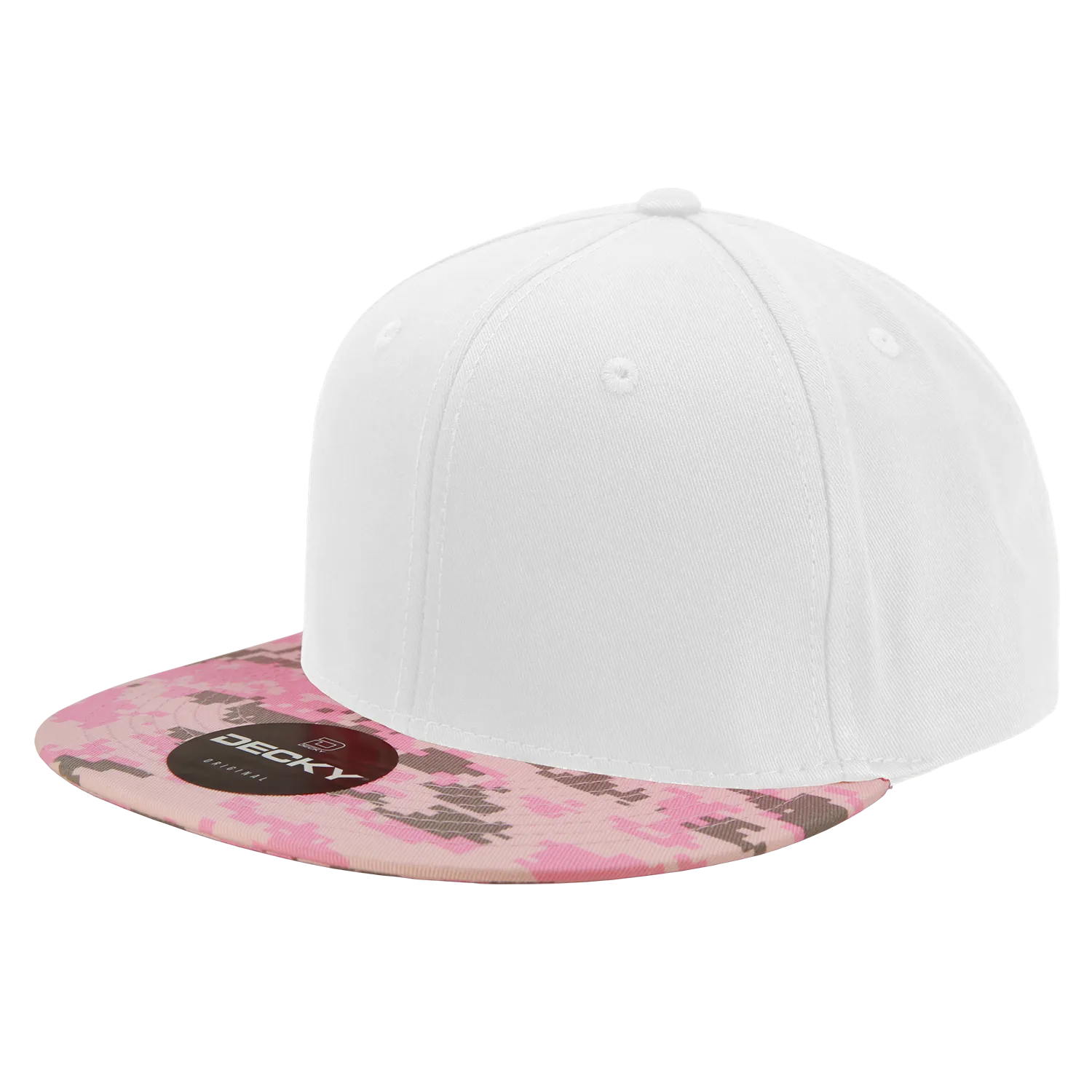 Decky 1047 Digital Camo Snapback Hat, 6 Panel Camouflage Flat Bill Cap - CASE Pricing