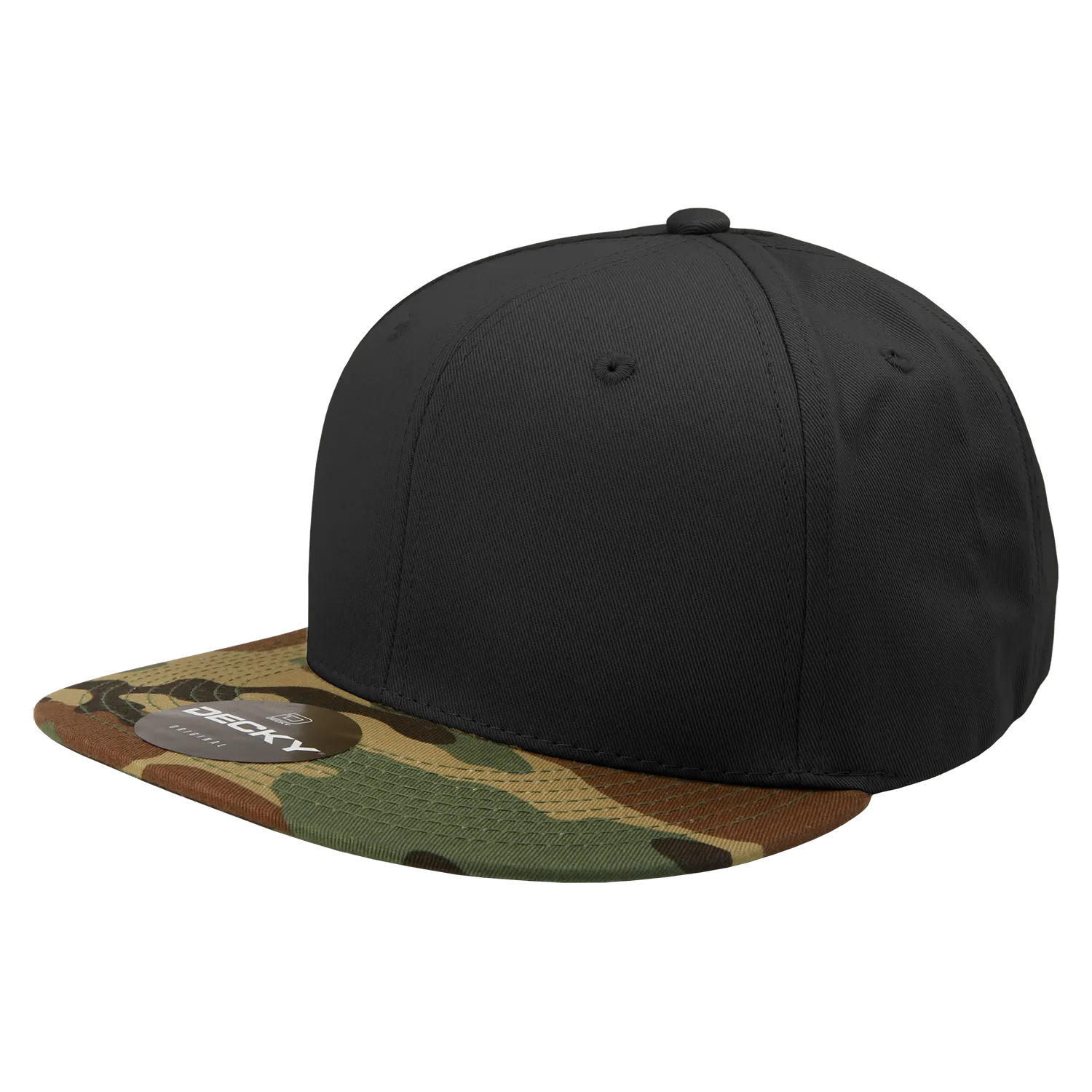 Decky 1047 Digital Camo Snapback Hat, 6 Panel Camouflage Flat Bill Cap - CASE Pricing