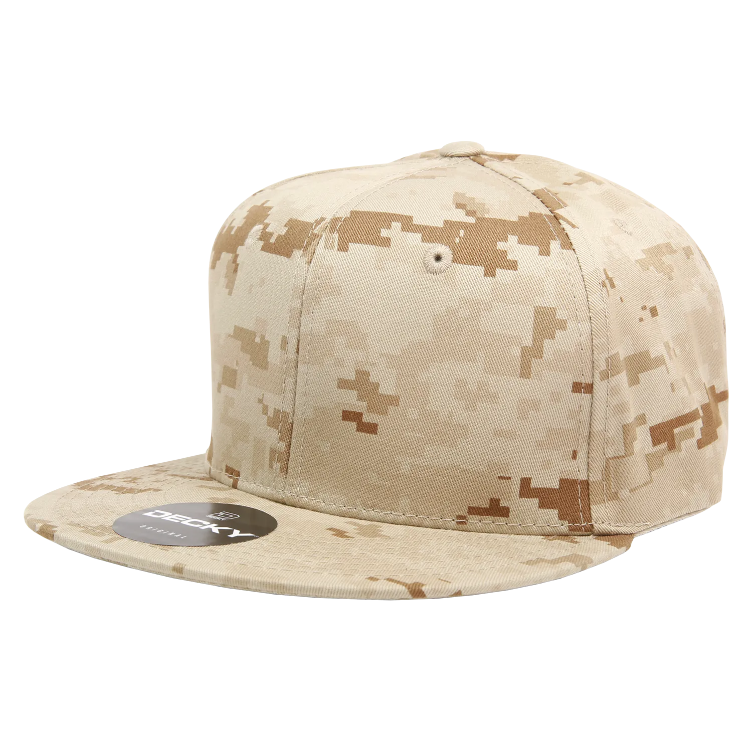 Decky 1047 Digital Camo Snapback Hat, 6 Panel Camouflage Flat Bill Cap - CASE Pricing
