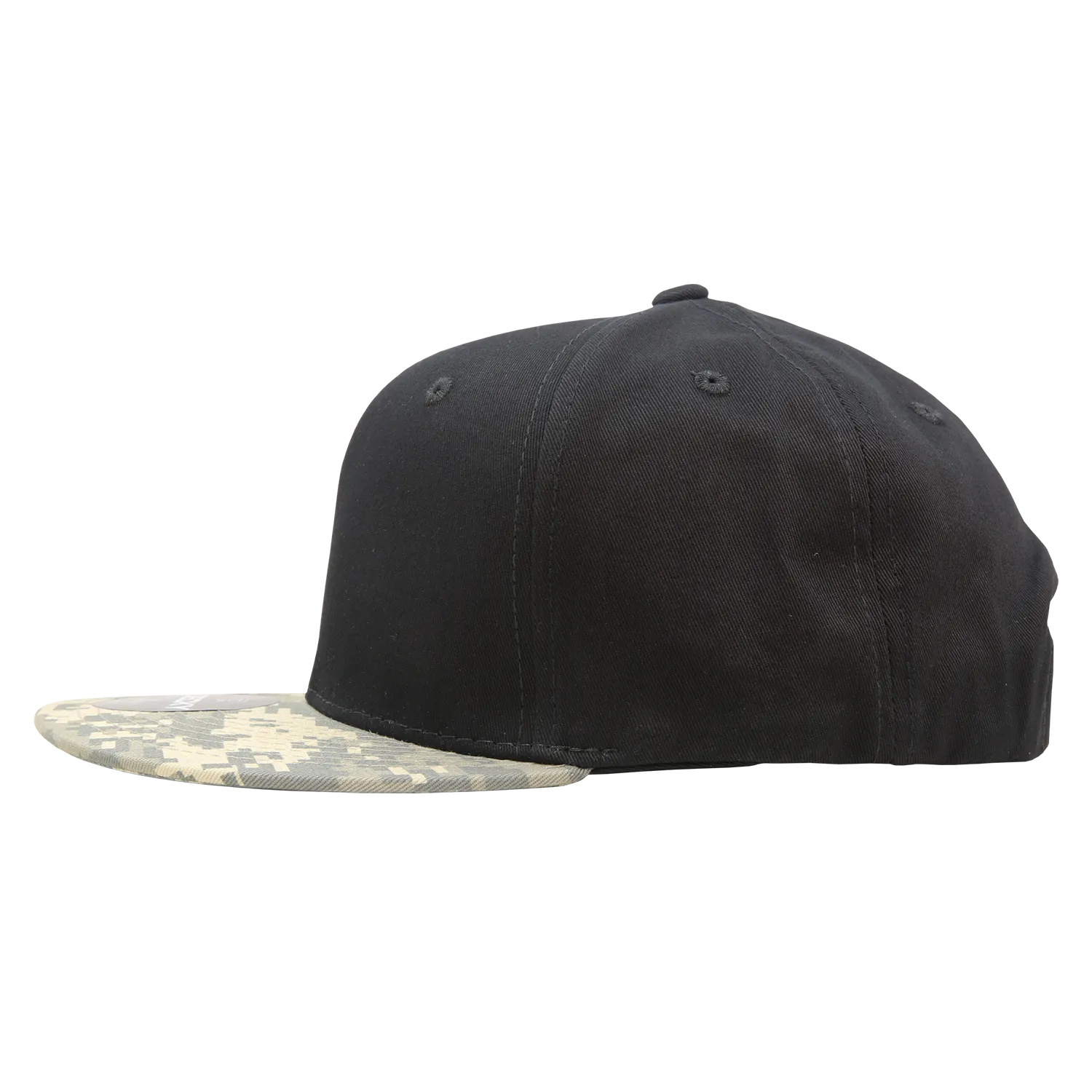 Decky 1047 Digital Camo Snapback Hat, 6 Panel Camouflage Flat Bill Cap - CASE Pricing