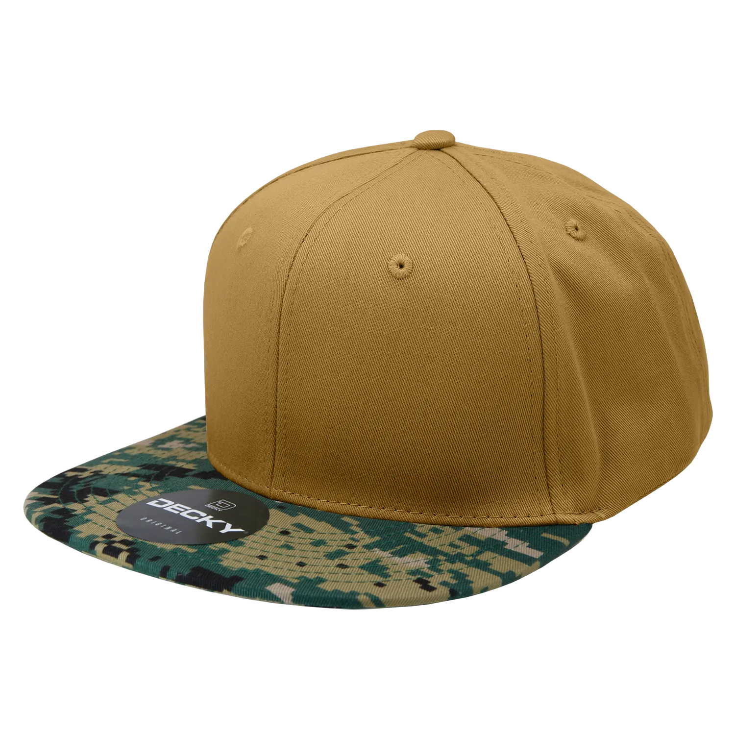 Decky 1047 Digital Camo Snapback Hat, 6 Panel Camouflage Flat Bill Cap - CASE Pricing
