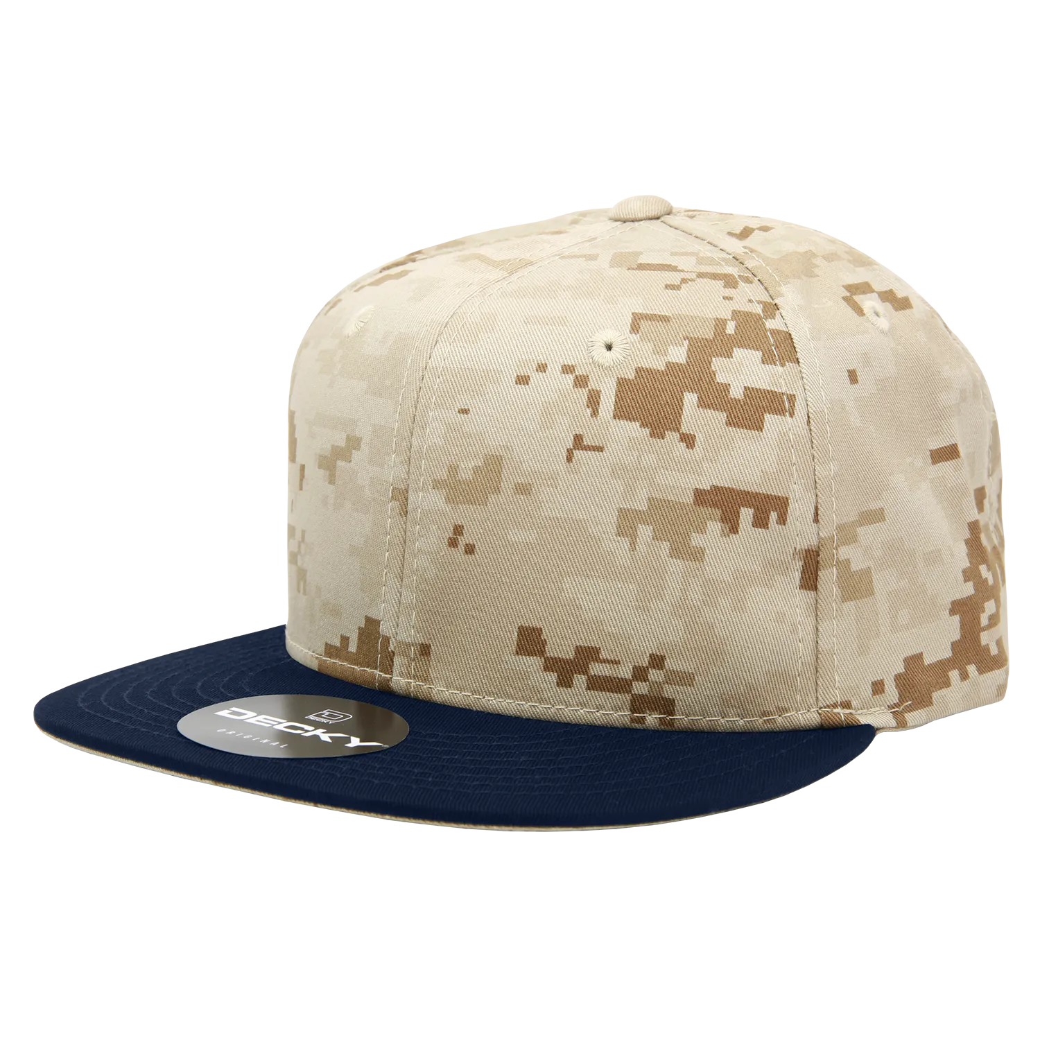 Decky 1047 Digital Camo Snapback Hat, 6 Panel Camouflage Flat Bill Cap - CASE Pricing