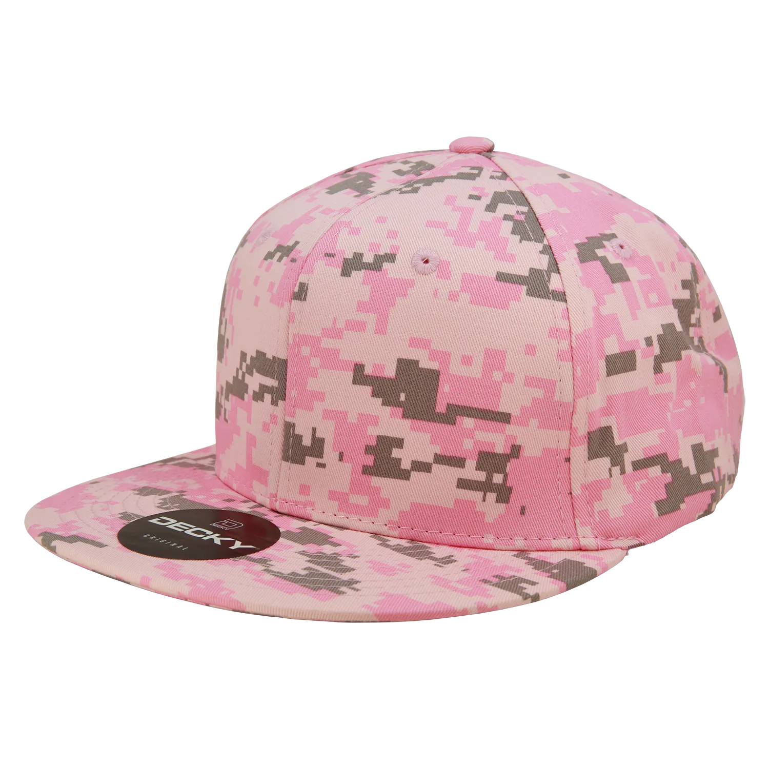 Decky 1047 Digital Camo Snapback Hat, 6 Panel Camouflage Flat Bill Cap - CASE Pricing