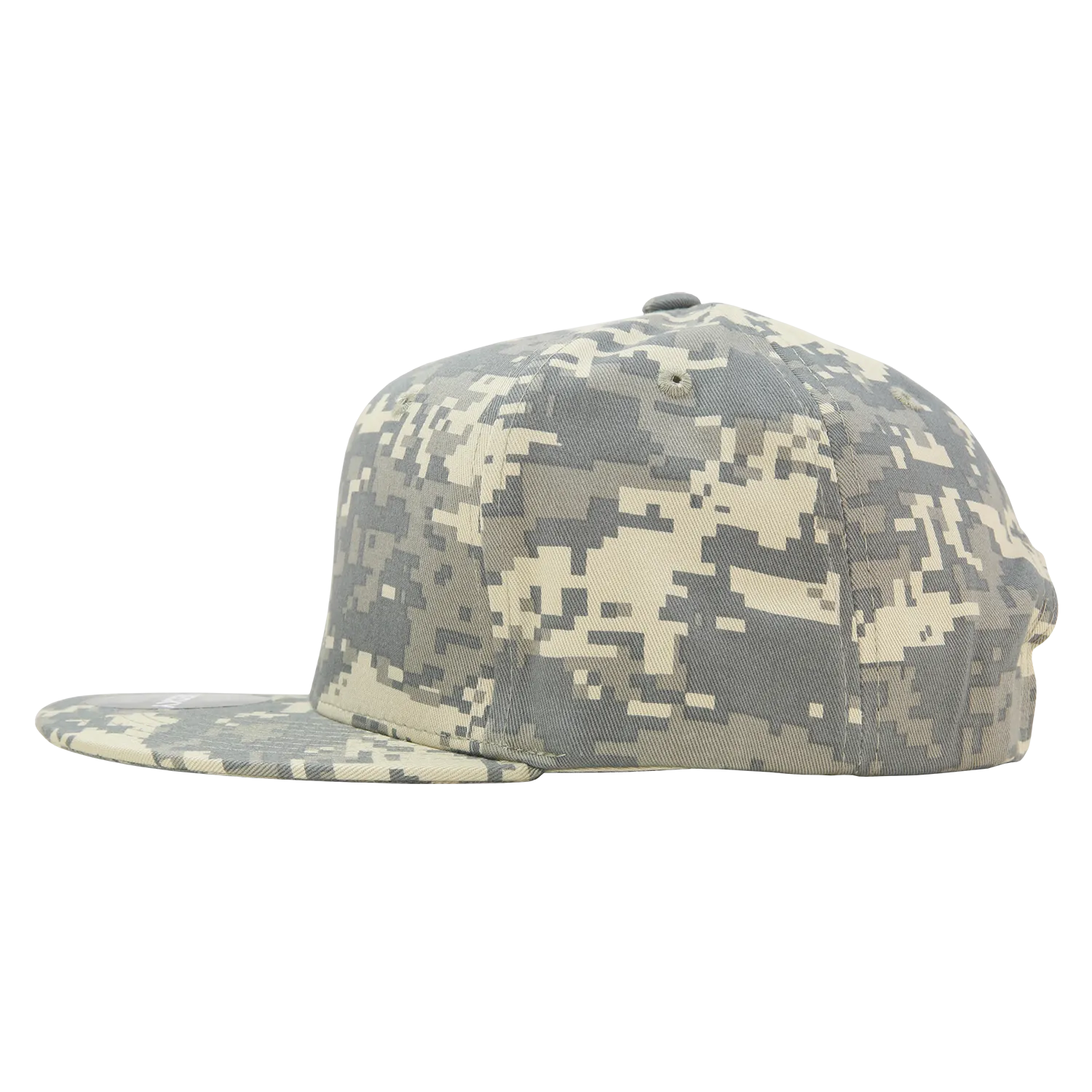 Decky 1047 Digital Camo Snapback Hat, 6 Panel Camouflage Flat Bill Cap - CASE Pricing