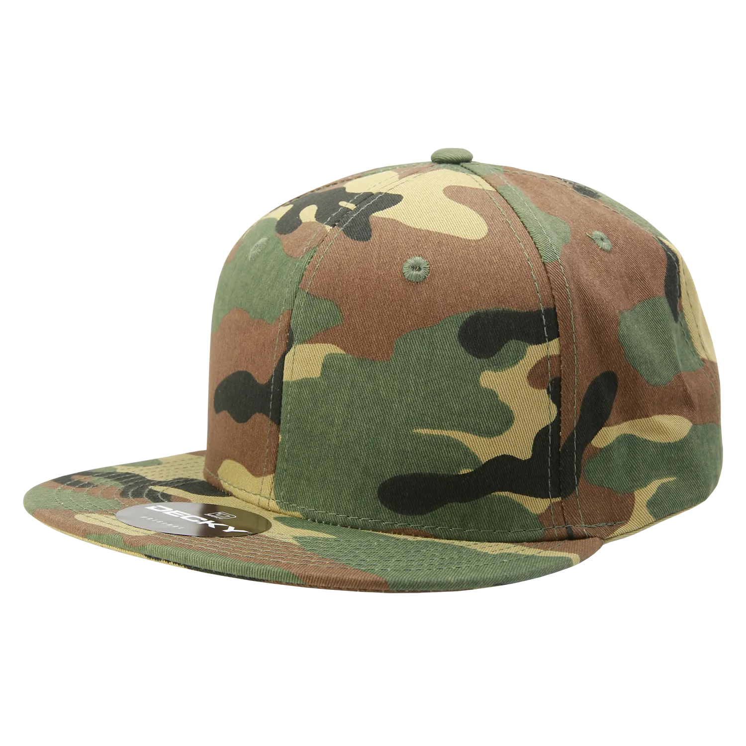 Decky 1047 Digital Camo Snapback Hat, 6 Panel Camouflage Flat Bill Cap - CASE Pricing