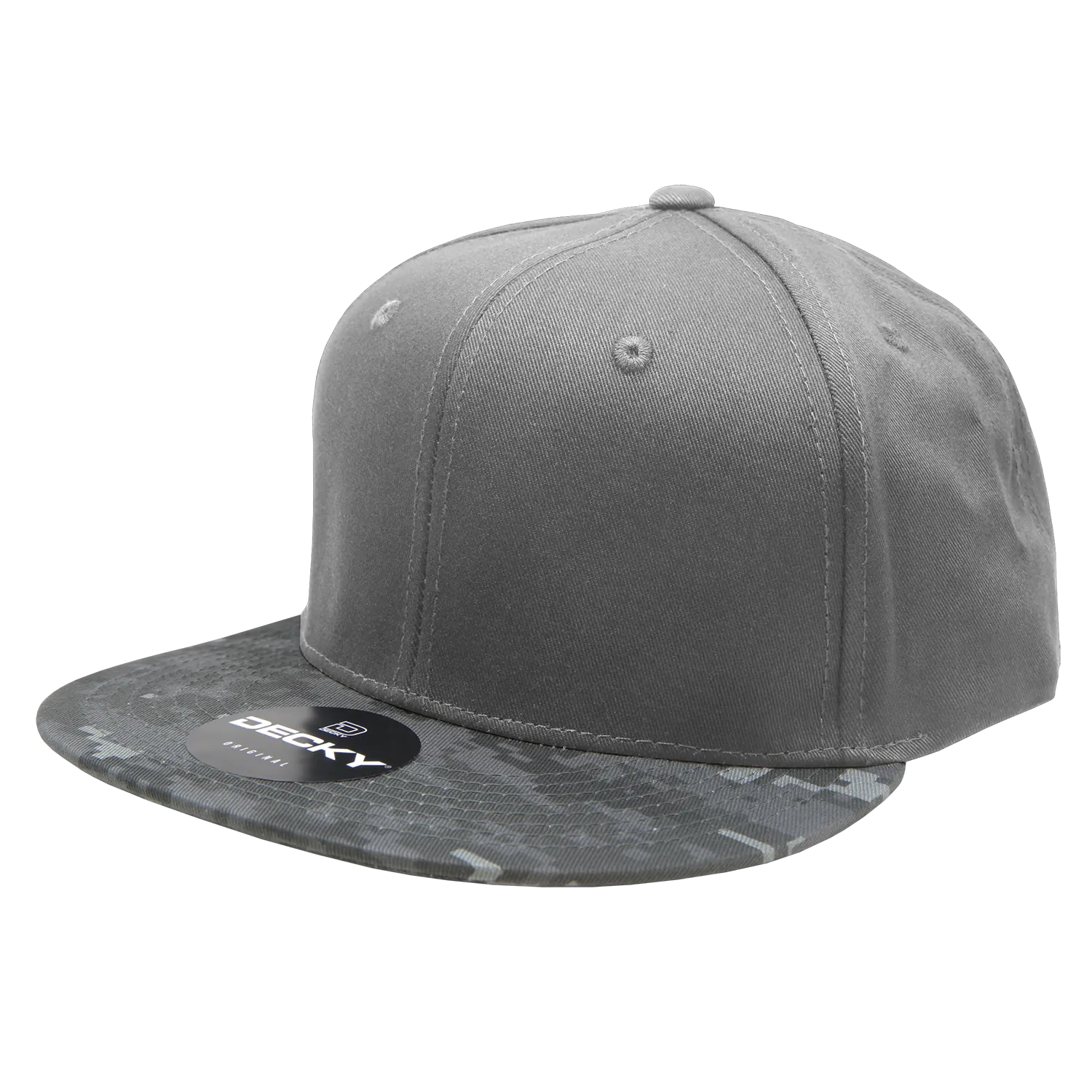 Decky 1047 Digital Camo Snapback Hat, 6 Panel Camouflage Flat Bill Cap - CASE Pricing