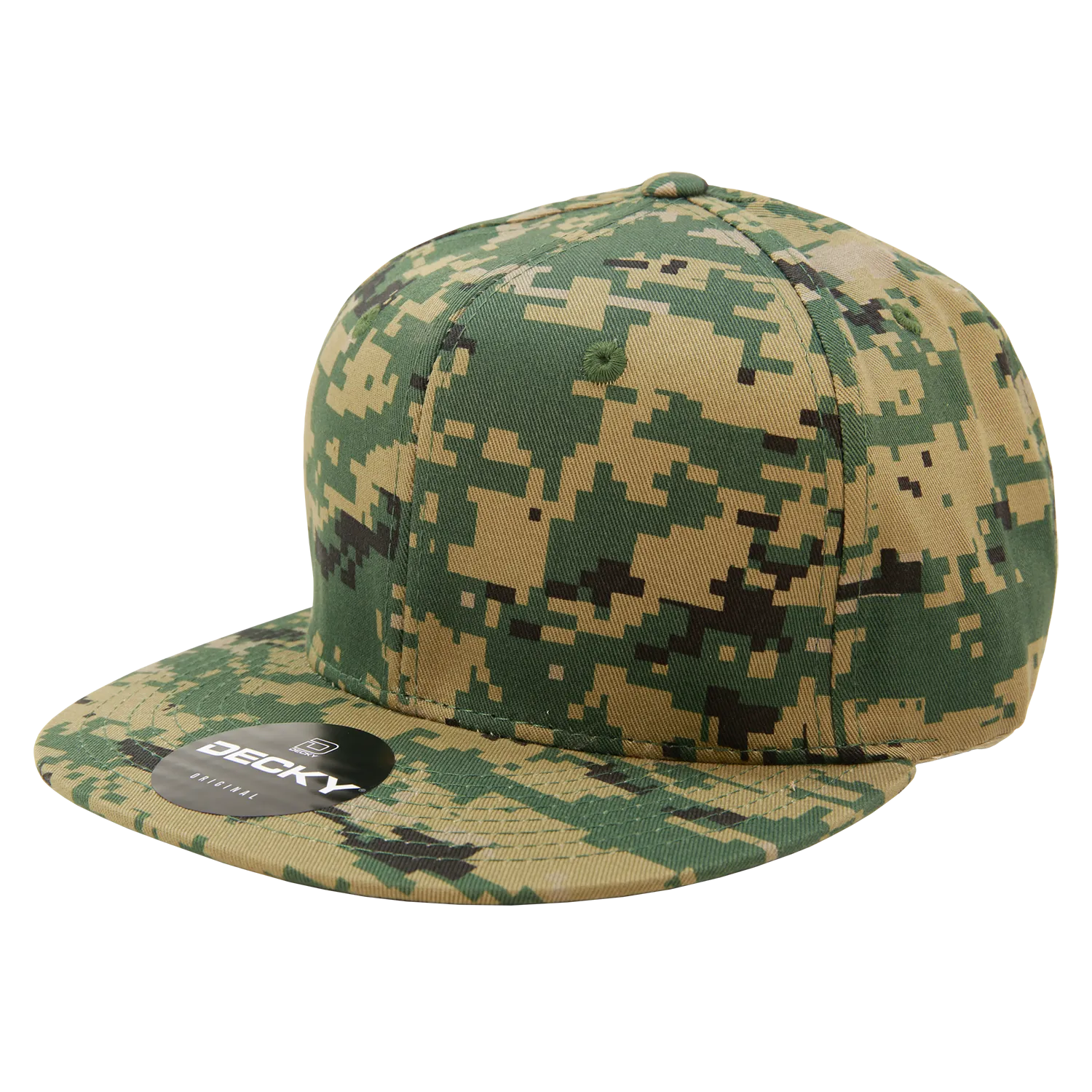 Decky 1047 Digital Camo Snapback Hat, 6 Panel Camouflage Flat Bill Cap - CASE Pricing