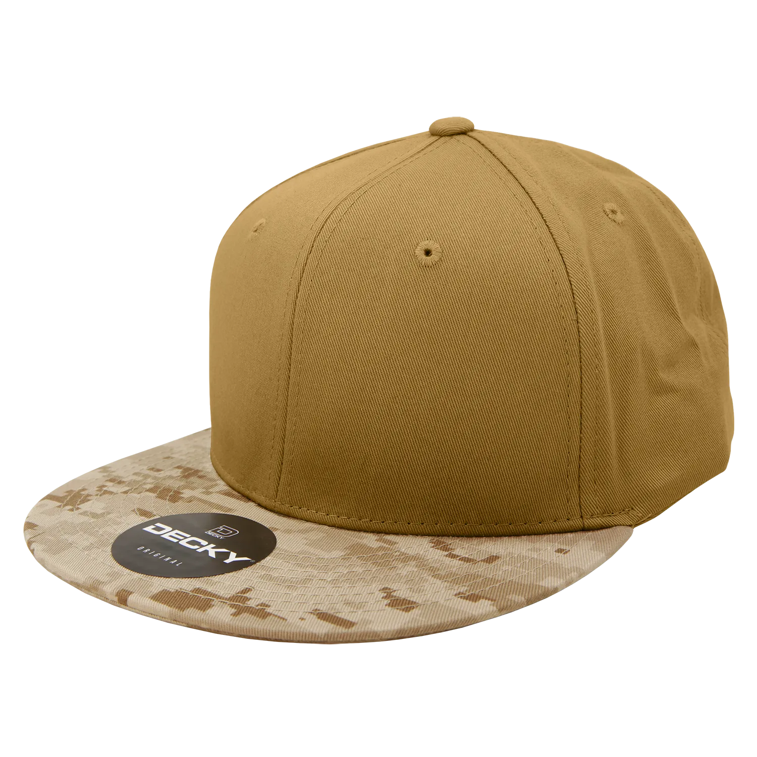 Decky 1047 Digital Camo Snapback Hat, 6 Panel Camouflage Flat Bill Cap - CASE Pricing