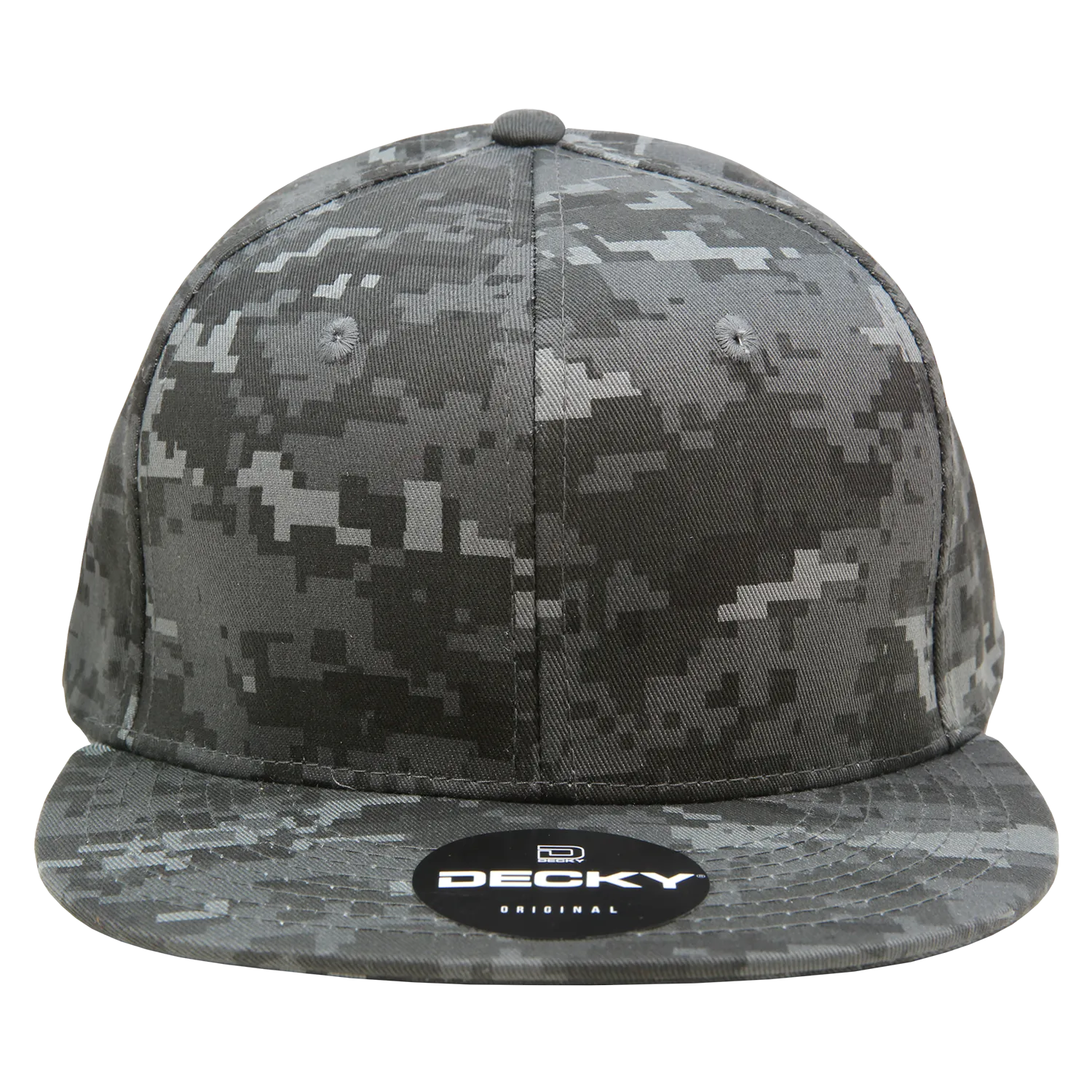 Decky 1047 Digital Camo Snapback Hat, 6 Panel Camouflage Flat Bill Cap - CASE Pricing
