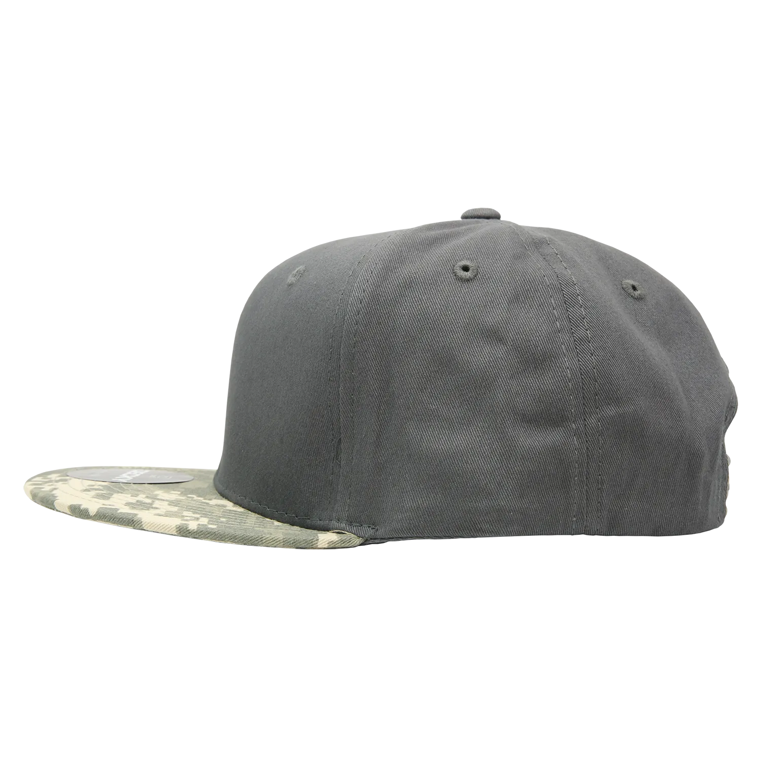 Decky 1047 Digital Camo Snapback Hat, 6 Panel Camouflage Flat Bill Cap - CASE Pricing