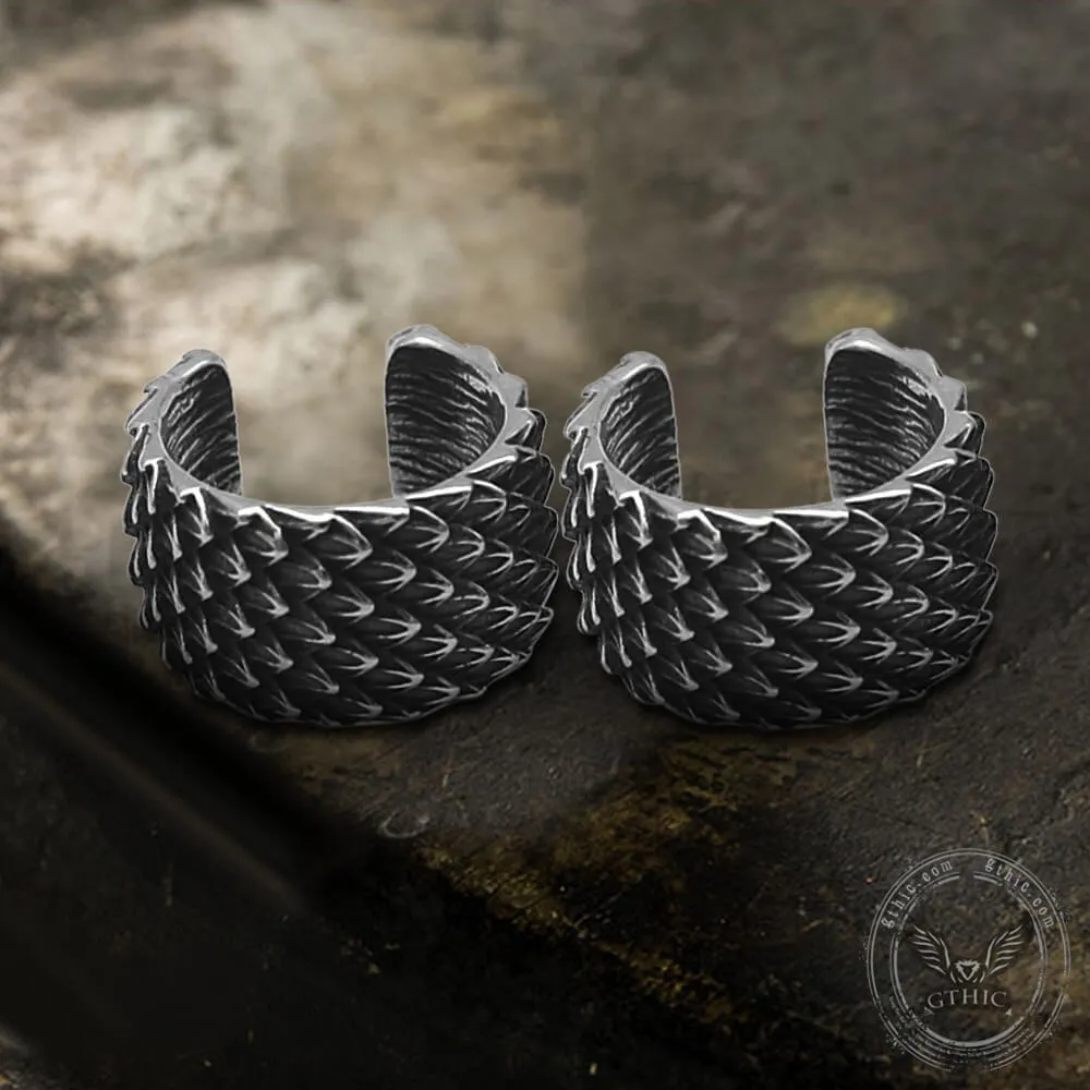 Dragon Scale Stainless Steel Ear Cuffs