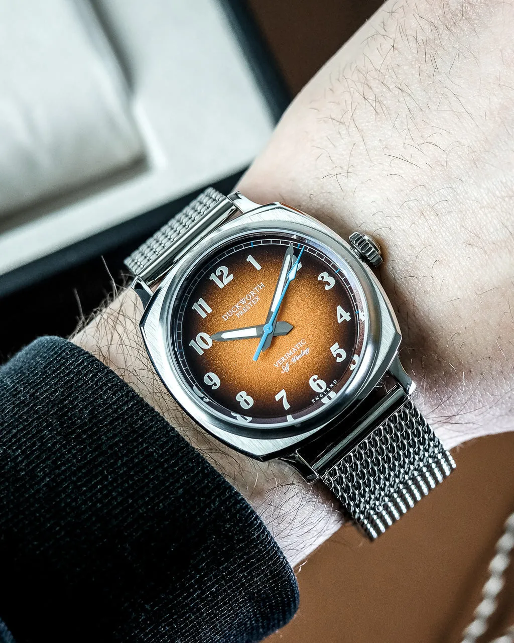 Duckworth Prestex Verimatic Orange Fume Mesh Bracelet