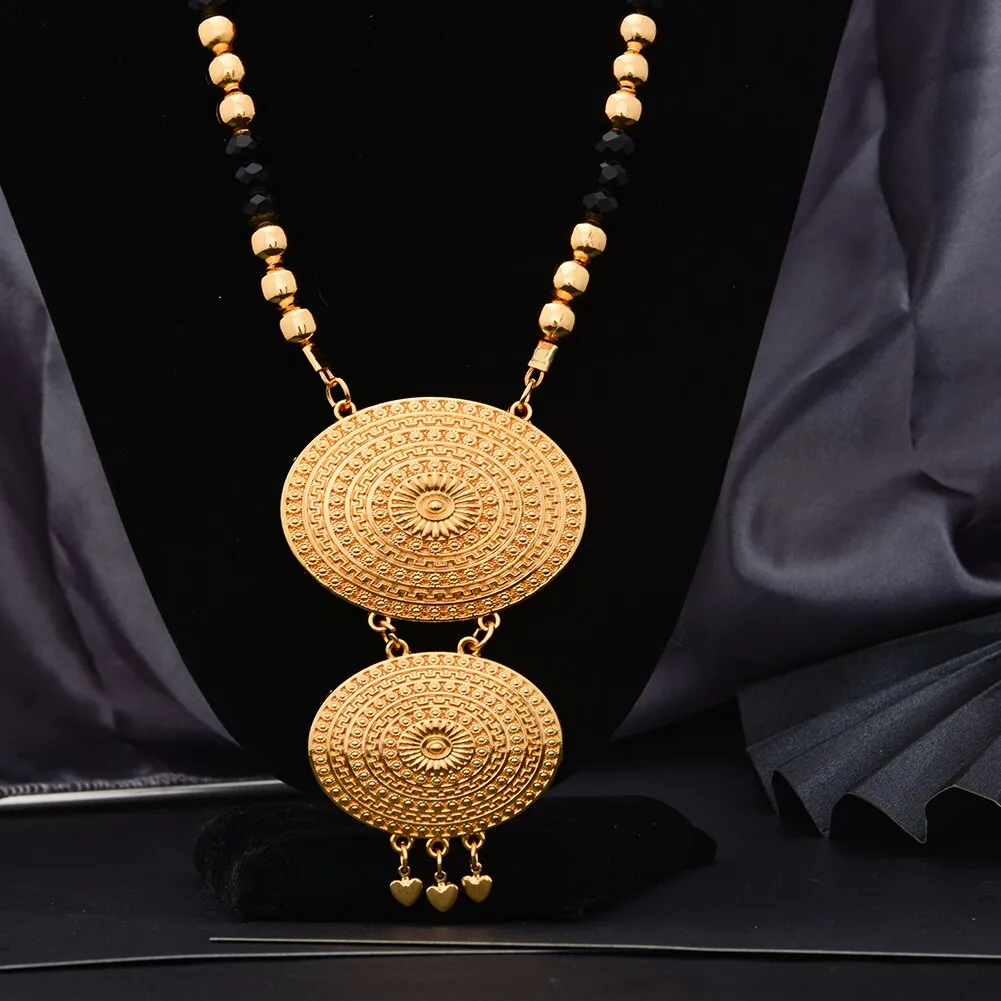 Ethiopian Jewelry Set Dubai Gold Color Jewelry Sets African Flower Jewelry Set