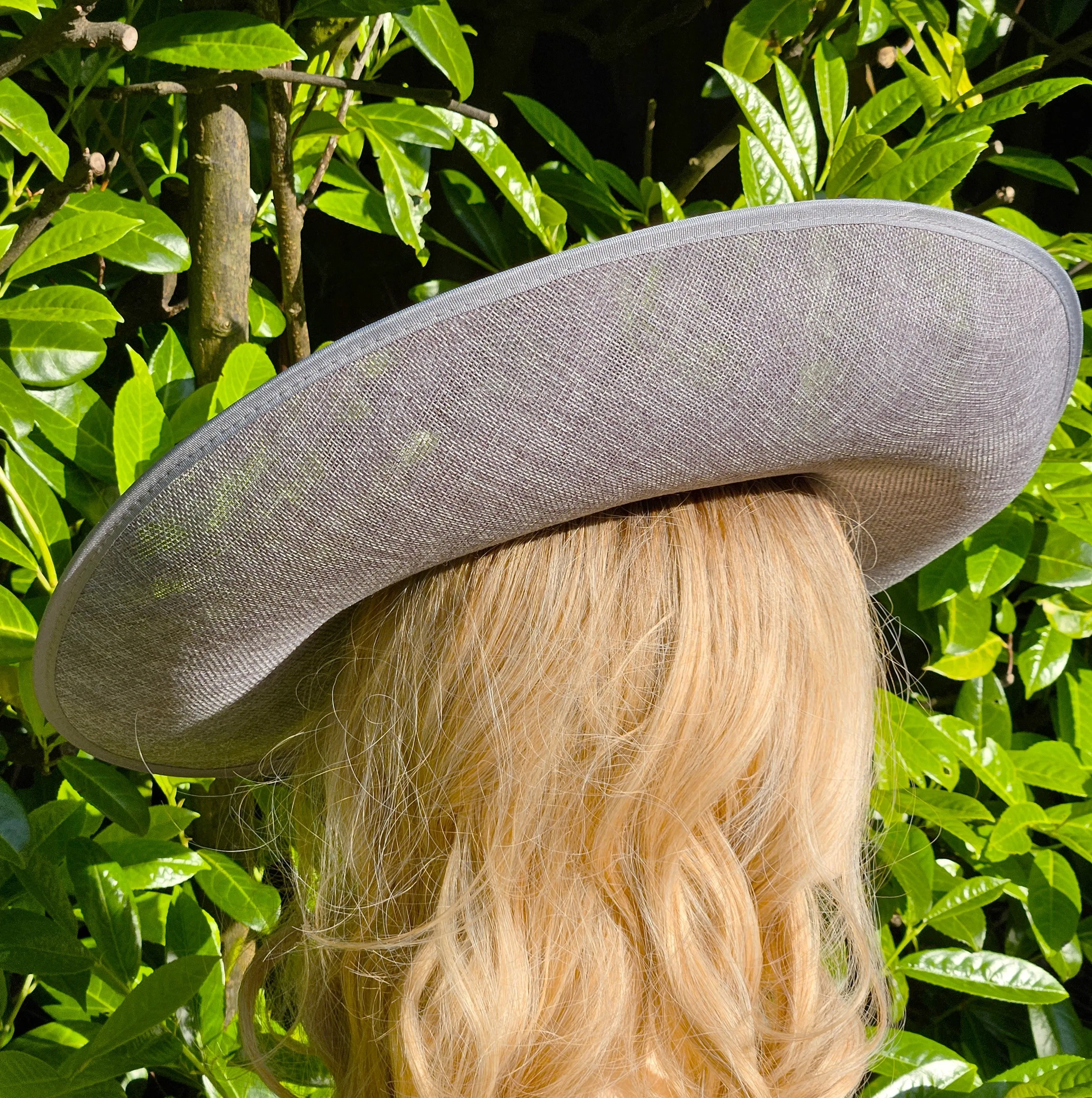 Extra Large Ascot Hat Grey White - Wedding Hats - Derby Hats - Church Hats for Ladies