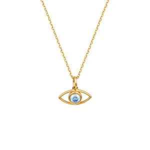Eye Necklace Gold Aqua