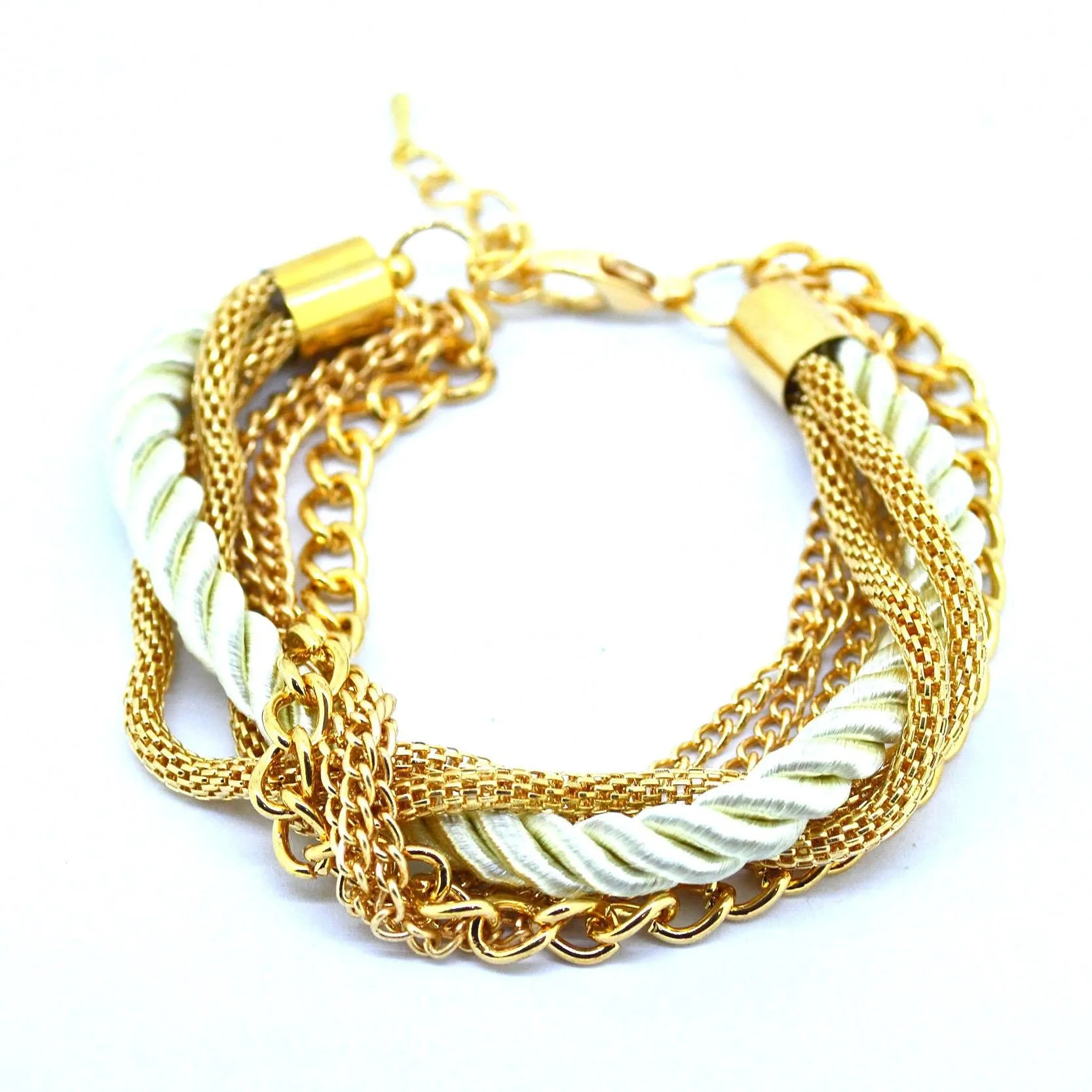 Fashion Weave Multilayer Bracelet Vintage Golden Rope Bangle Bracelet Newest Summer Style Chain Bracelet for Men Women