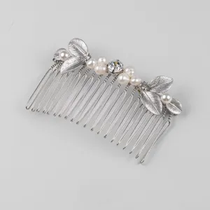 Floral Pearl & Crystal Hair Comb