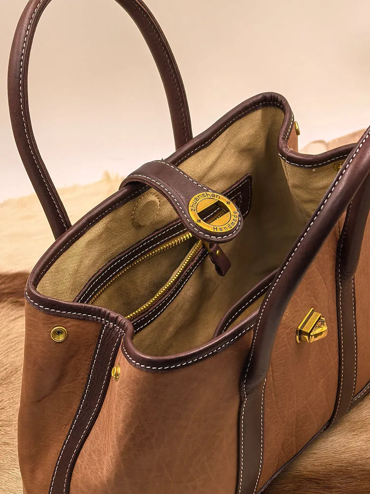 Genuine Leather Satchel Handbags Women's Leather Tote Handbags