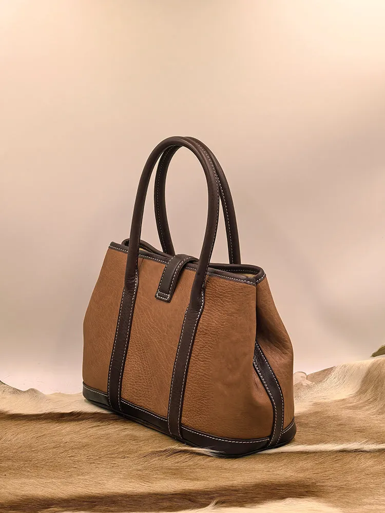 Genuine Leather Satchel Handbags Women's Leather Tote Handbags