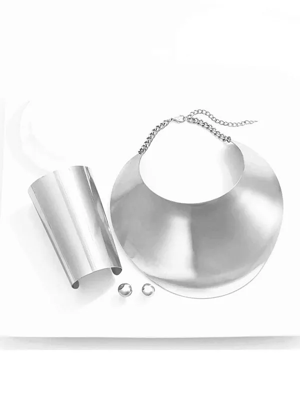 Geometric Necklaces Accessories   Earrings Accessories   Bracelet Accessories Three Pieces Set
