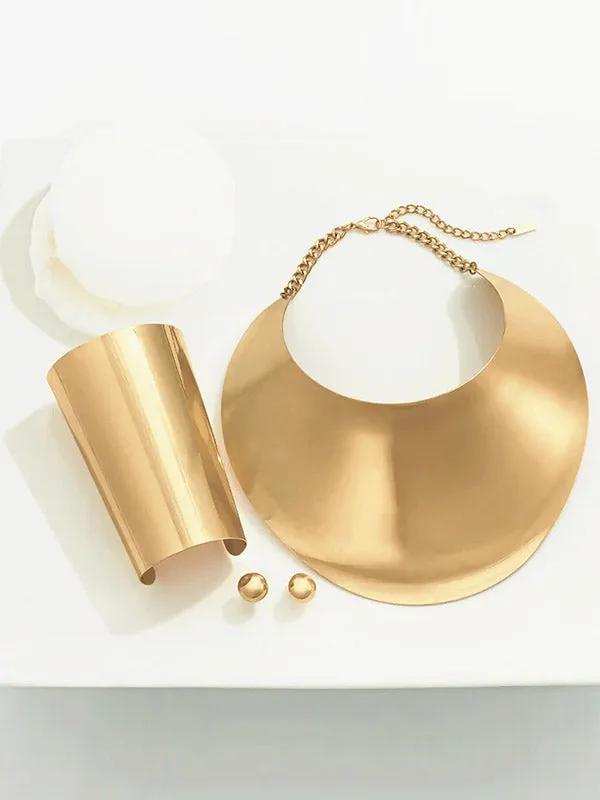 Geometric Necklaces Accessories   Earrings Accessories   Bracelet Accessories Three Pieces Set