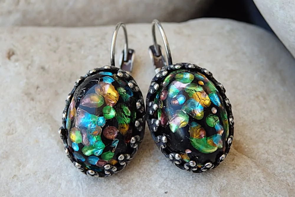 Glass Opal Earrings