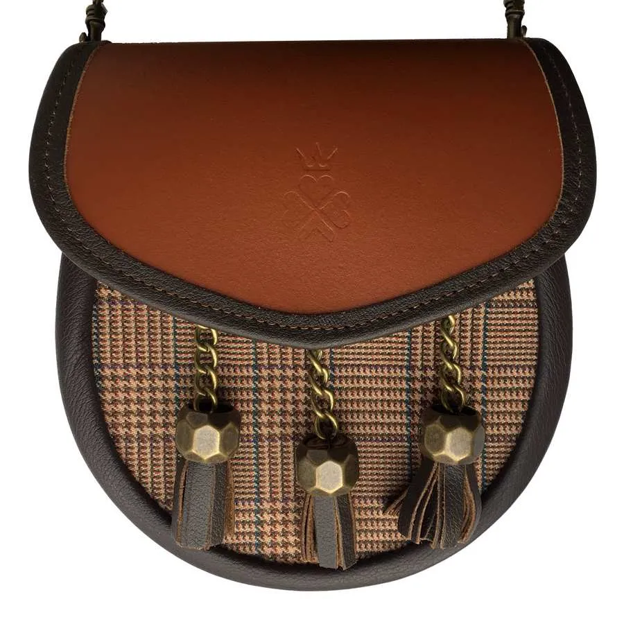 Glen Keith Tweed Sporran Handbag in Chestnut
