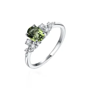 Green Sapphire Diamond Ring