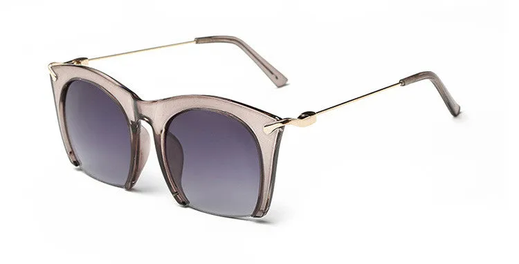 Half rim Sunglasses CAT EYE Sun shades lenses Half frame goggles Women Tinted Sun wear Black Party sunglass Metal