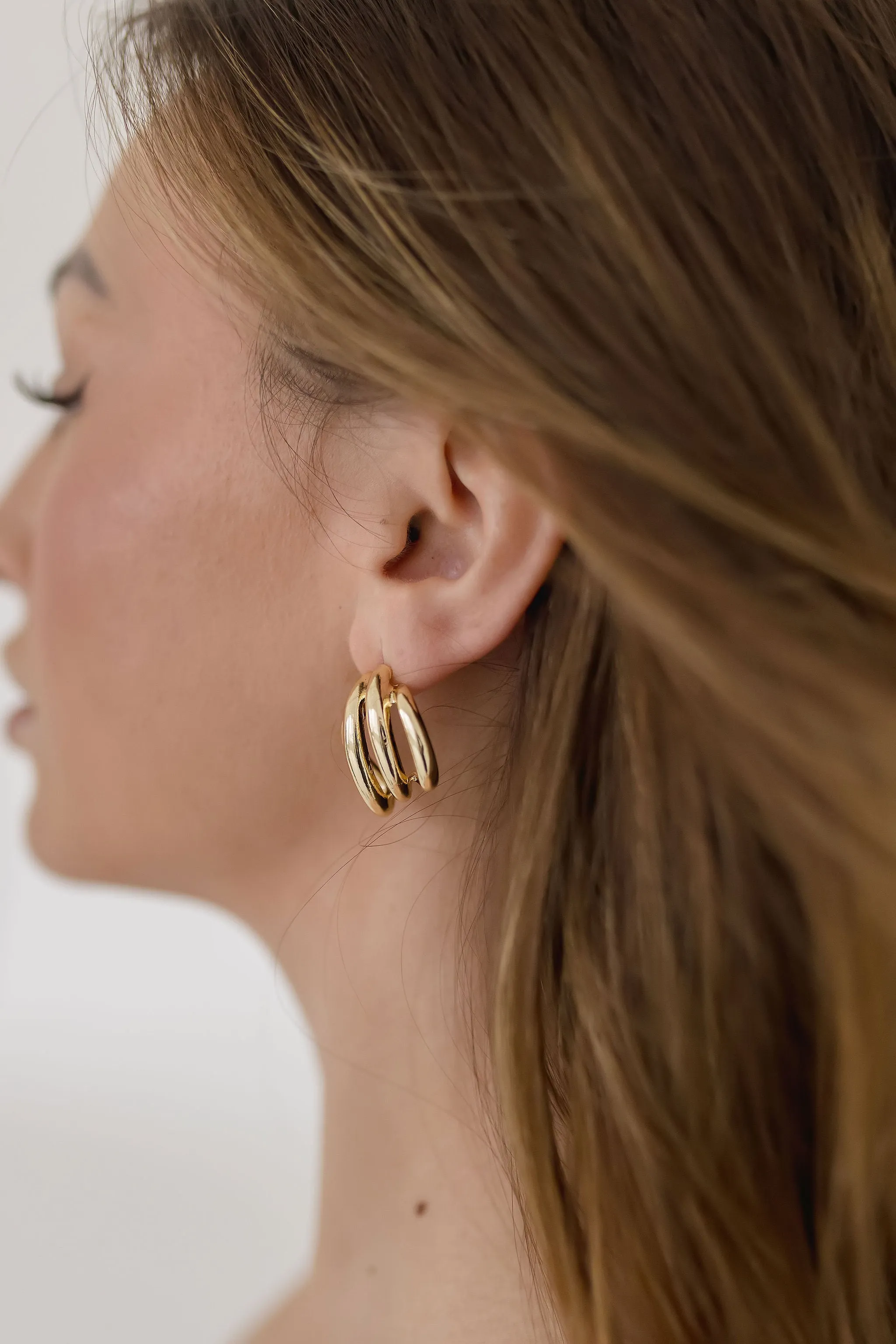 Khloe Twisted Stacked Earrings Gold